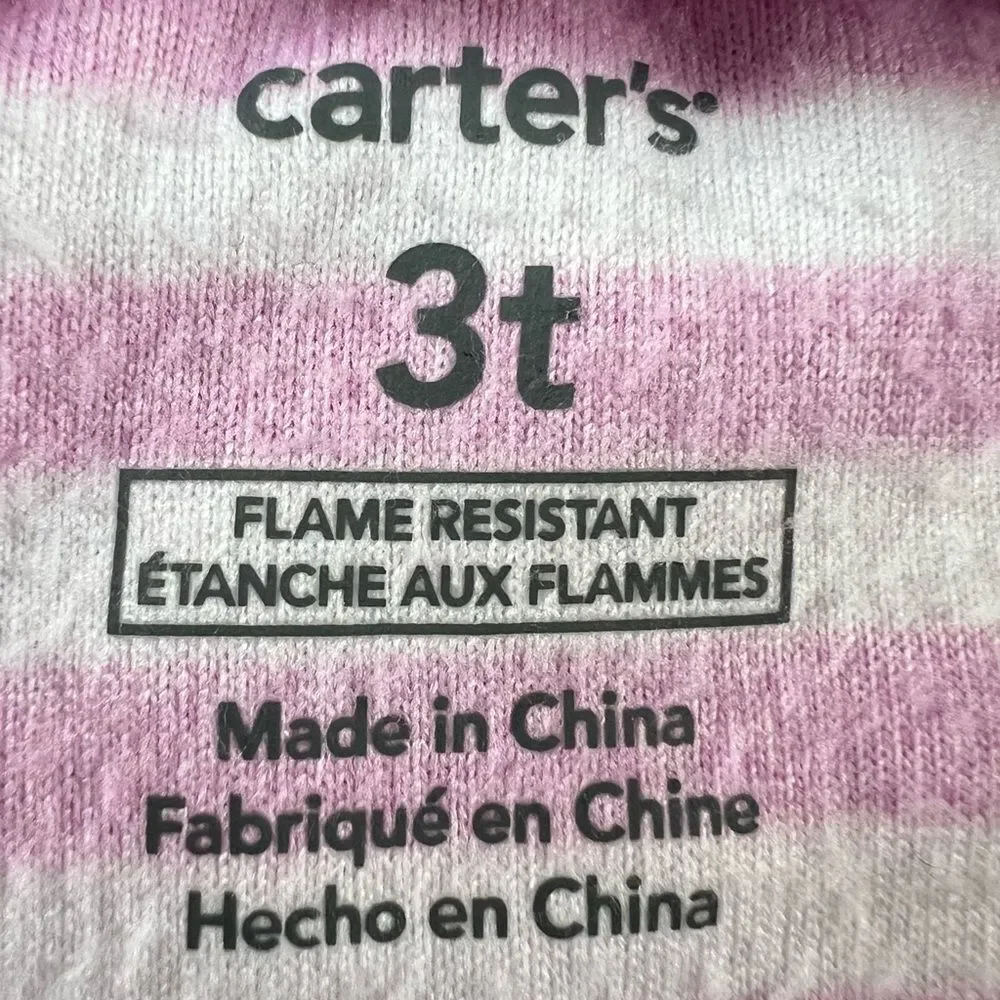 Carter's Pink Striped Penguin Footie Pajamas Blanket Sleeper Size 3T